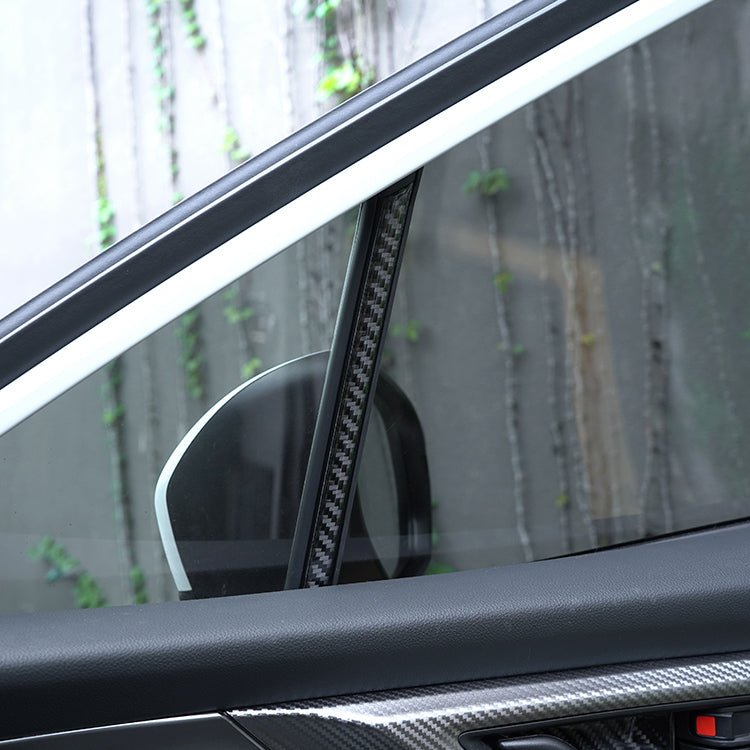 JDMuscle [22-26 WRX] P&S Series Carbon Fiber Interior Window Trim Covers 4 PC | Black Carbon Fiber/ Red Carbon Fiber*Clearance*No Returns*
