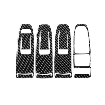 JDMuscle [22-26 WRX] P&S Series Carbon Fiber Window Switch Trim Covers 4 PC | Black Carbon Fiber/ Red Carbon Fiber*Clearance*No Returns*