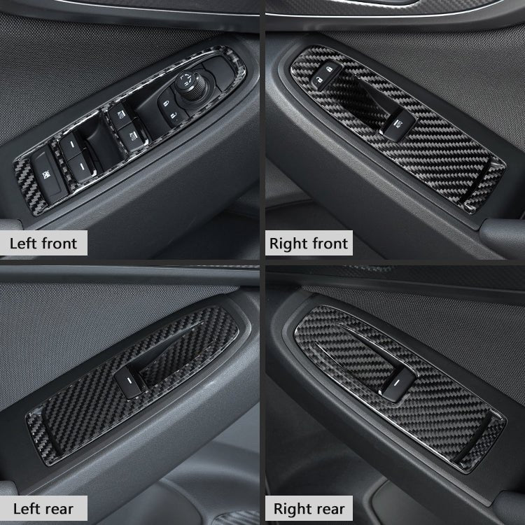 JDMuscle [22-26 WRX] P&S Series Carbon Fiber Window Switch Trim Covers 4 PC | Black Carbon Fiber/ Red Carbon Fiber*Clearance*No Returns*