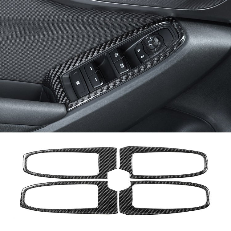 JDMuscle [22-26 WRX] P&S Series Carbon Fiber Window Switch Trim Covers 4 PC | Black Carbon Fiber/ Red Carbon Fiber*Clearance*No Returns*