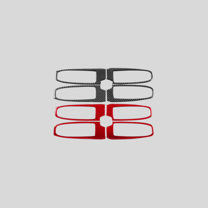 JDMuscle [22-26 WRX] P&S Series Carbon Fiber Window Switch Trim Covers 4 PC | Black Carbon Fiber/ Red Carbon Fiber*Clearance*No Returns*