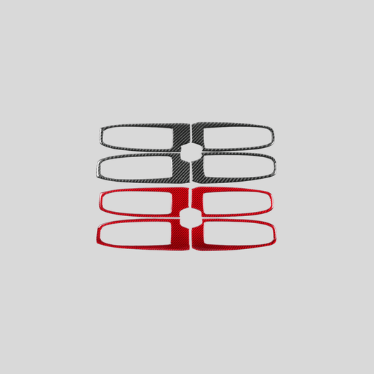 JDMuscle [22-26 WRX] P&S Series Carbon Fiber Window Switch Trim Covers 4 PC | Black Carbon Fiber/ Red Carbon Fiber*Clearance*No Returns*