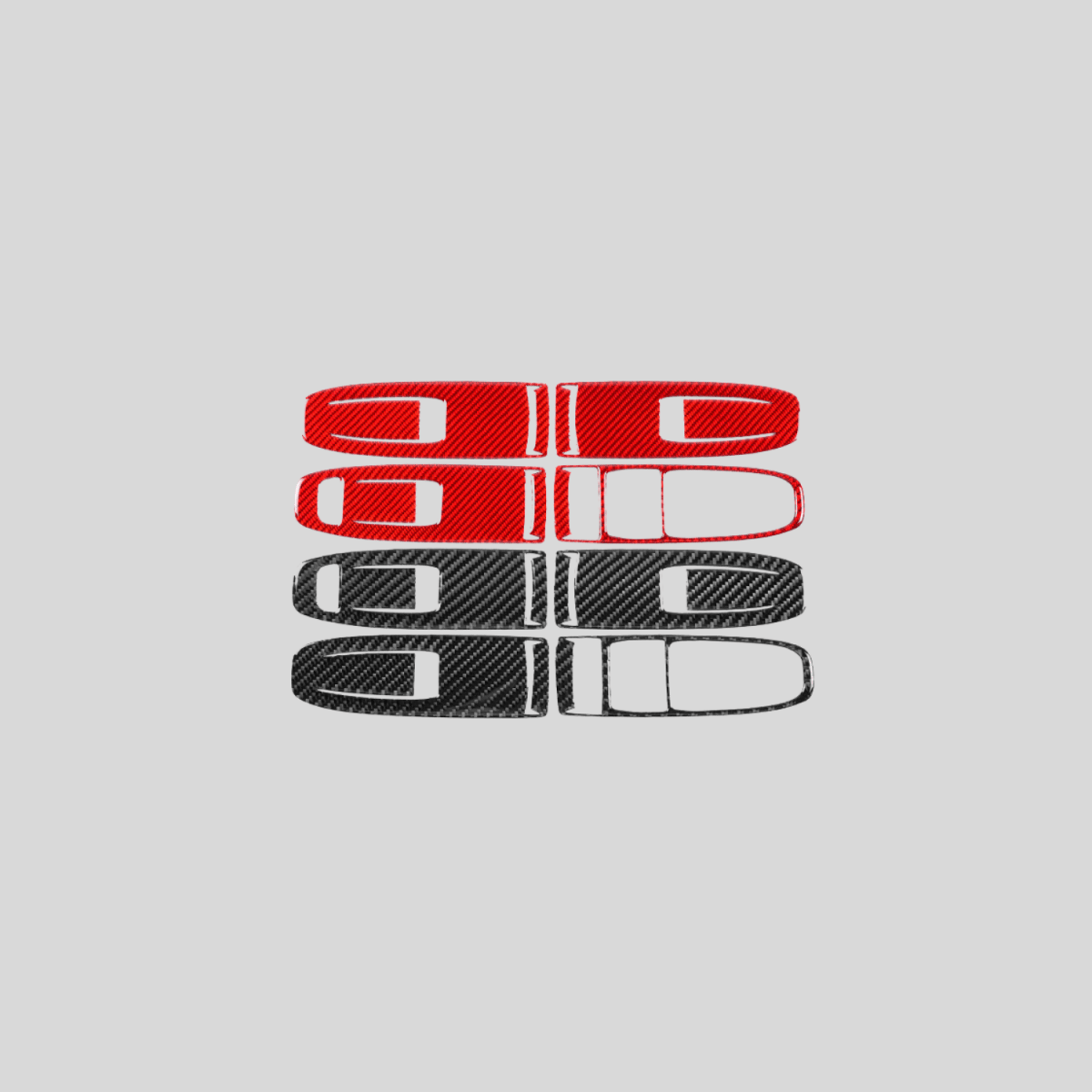 JDMuscle [22-26 WRX] P&S Series Carbon Fiber Window Switch Trim Covers 4 PC | Black Carbon Fiber/ Red Carbon Fiber*Clearance*No Returns*