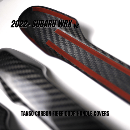 JDMuscle [22-26 WRX] Tanso Pre-preg Carbon Fiber Door Handle Covers w/ Gloss Finish