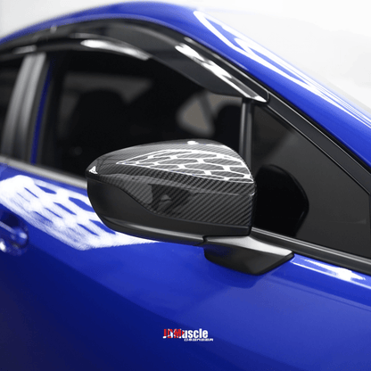 JDMuscle [22-26 WRX]  Pre-preg Carbon Fiber Side Mirror Replacements w/ Gloss Finish