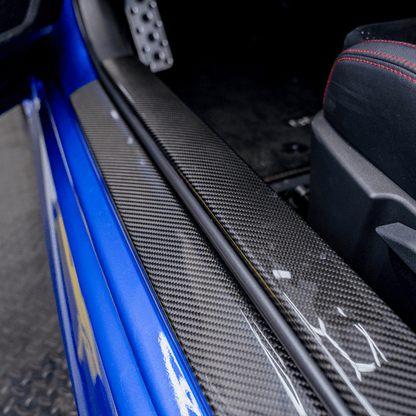 JDMuscle [22+ BRZ/GR86] Pre-Preg Carbon Fiber Outer Door Sill Covers - Twill / Forged Carbon Fiber *Clearance* No Returns*