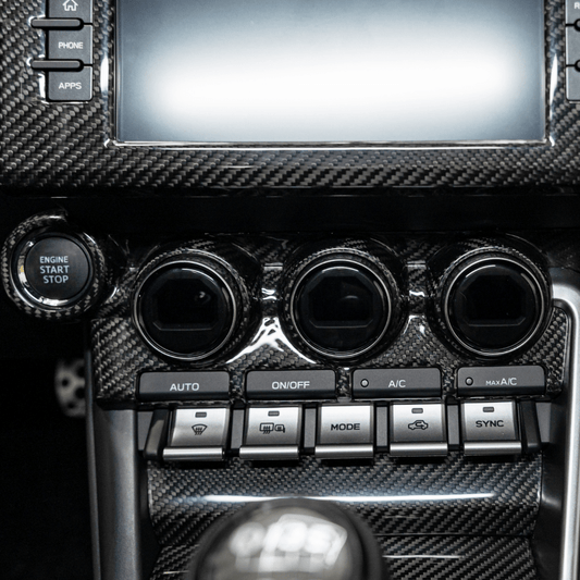 JDMuscle [22+ BRZ/GR86] Pre-preg Carbon Fiber Center Control Panel Trim Cover w/ Gloss Finish *Clearance*