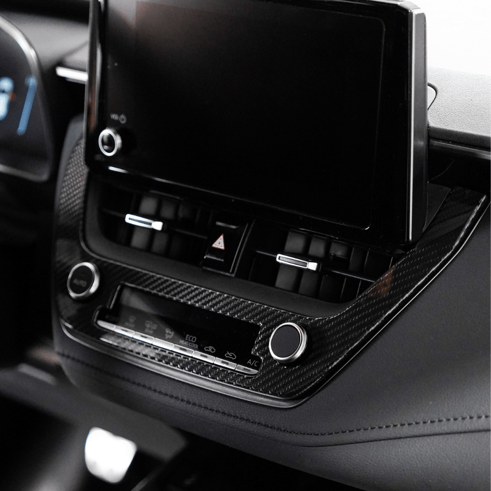 JDMuscle [23-25* Toyota GR Corolla] Carbon Fiber Center AC Knob Panel Cover