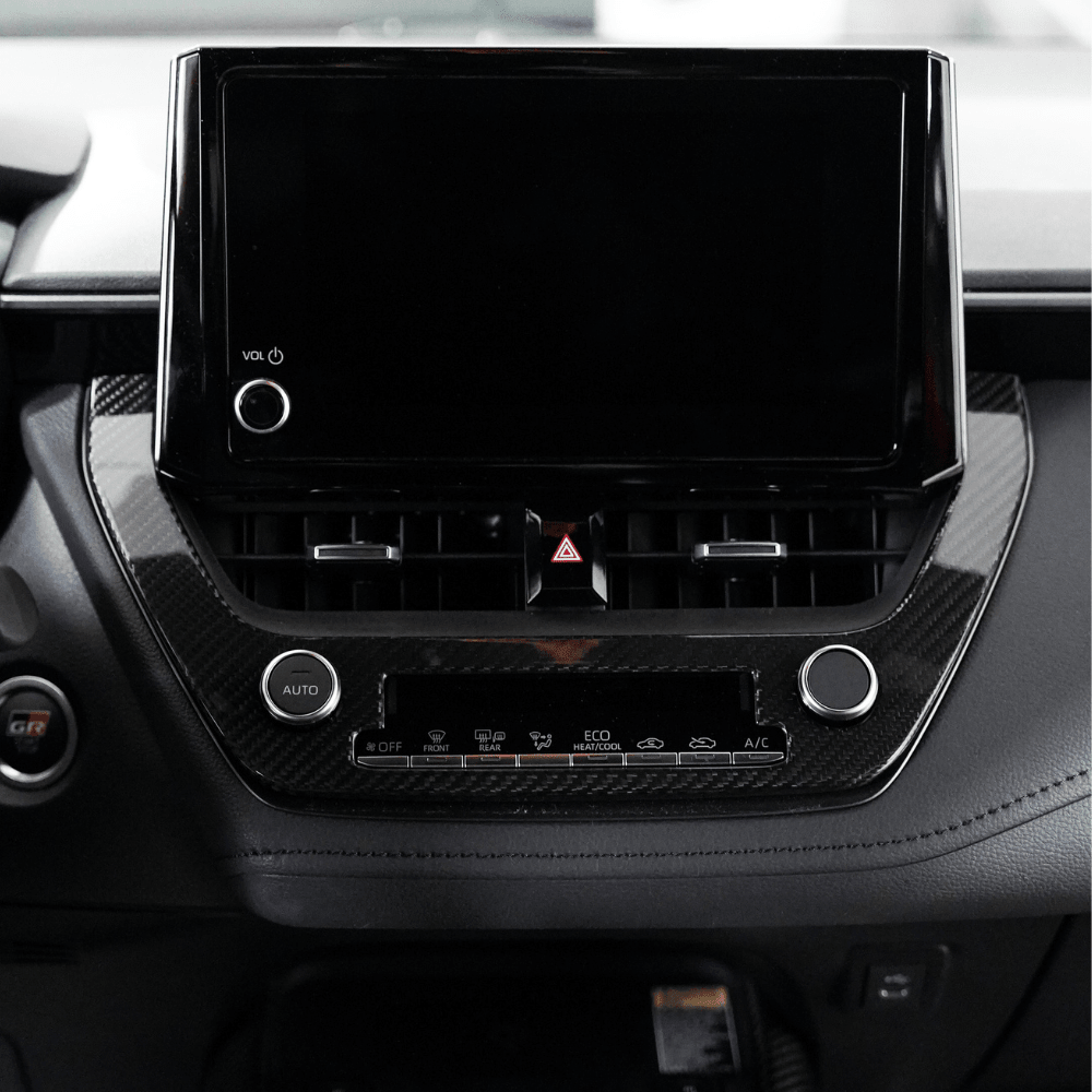 JDMuscle [23-25* Toyota GR Corolla] Carbon Fiber Center AC Knob Panel Cover