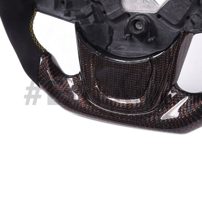 JDMuscle Carbon Fiber Steering Wheel by Exclusive Steering for Toyota Supra 2020+