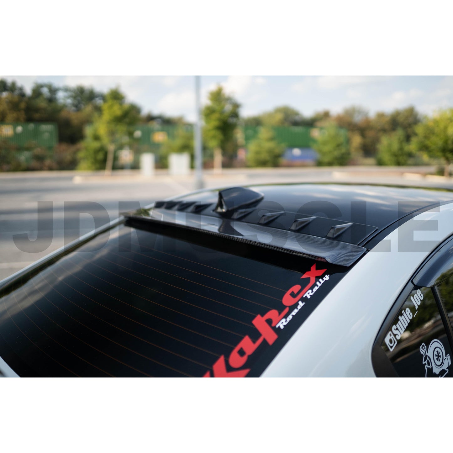JDMuscle [15-21 WRX/STI] Carbon Fiber Roof Spoiler V1 *Special Order*
