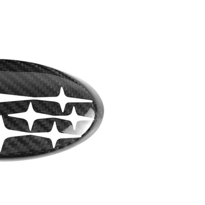 JDMuscle Pre-preg Carbon Fiber Subaru Emblem Covers Front & Back, Red/White/Blue [22-26 WRX, 15-21 WRX/STI, 18-23 Crosstrek, 17-23 Impreza]