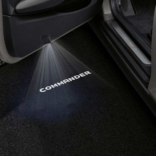 Jeep Grand Commander Door Stick On Puddle Lights Various Designs 2018-2022