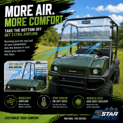 Kawasaki Mule 4000/4010 Trans - 2 Pc General-Purpose Windshield