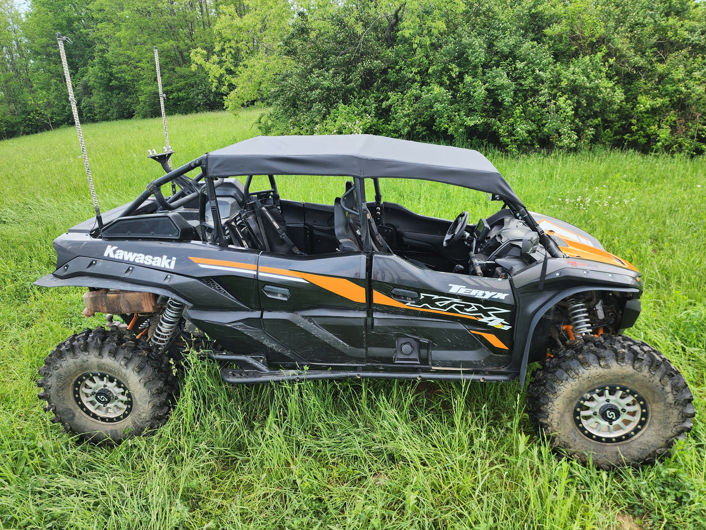 Kawasaki Teryx KRX Crew -  Canvas Top for Hard Windshield