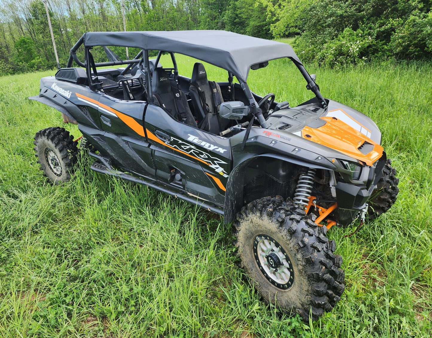 Kawasaki Teryx KRX Crew -  Canvas Top for Hard Windshield