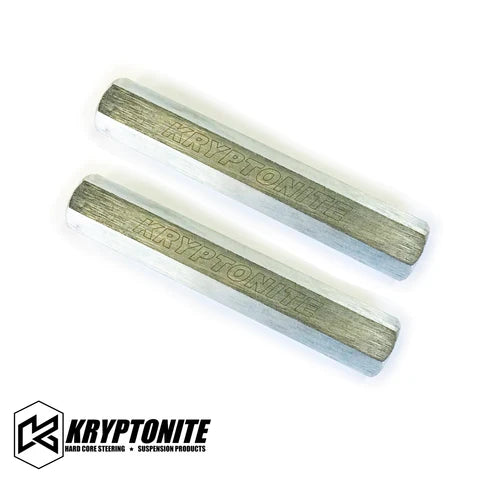 Kryptonite Solid Steel Tie Rod Sleeves Zinc Plated For 2001–2010 Chevy/GMC HD Trucks