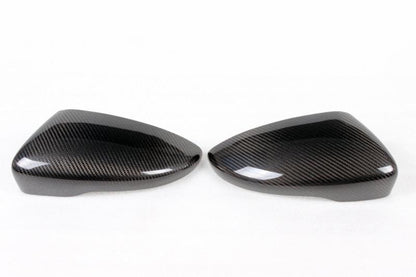 VW Scirocco Carbon Fiber Mirror Covers – Gloss Black Caps (2013–2016)