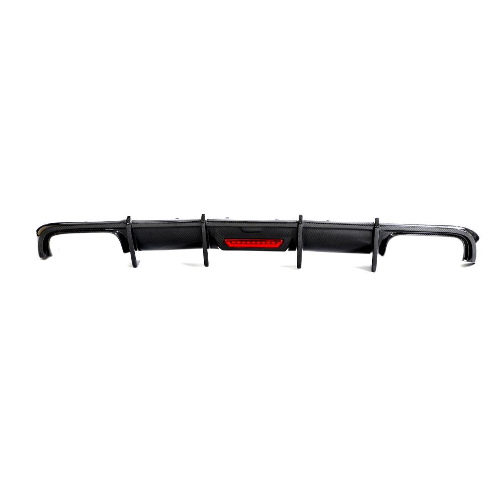 Audi A4 B9 Sedan Carbon Fiber Gloss Black Rear Bumper Diffuser 2018 - 2019