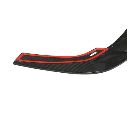 Audi RS3 8Y Sedan Pre-Preg Dry Carbon Fiber Gloss Black Front Bumper Lip 2022 - 2024