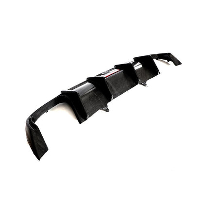 Audi A4 B9 Sedan Carbon Fiber Gloss Black Rear Bumper Diffuser 2018 - 2019