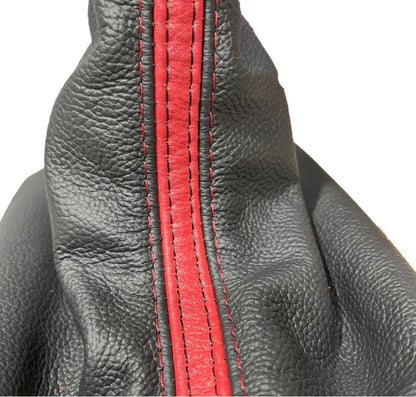 2005-2009 FORD MUSTANG GT Red & Black Leather Manual Shift Boot Cover