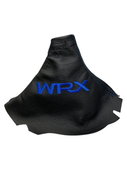 Leather Handbrake & Shift Boot Cover with Embroidery for Subaru Impreza WRX Non STI