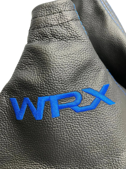 Leather Handbrake & Shift Boot Cover with Embroidery for Subaru Impreza WRX Non STI