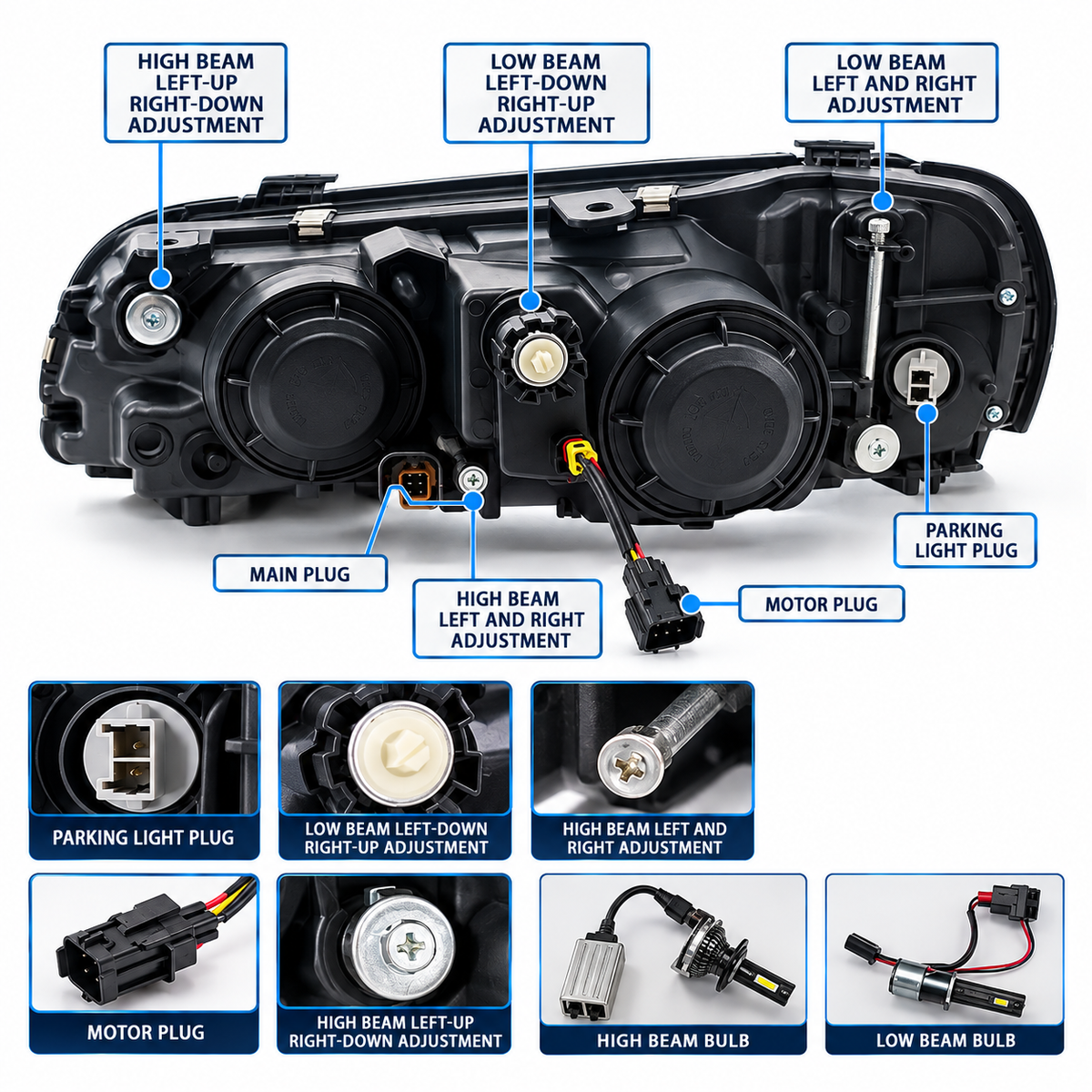 Japan Made LED Headlights for Nissan Skyline R34 GTR GTT
