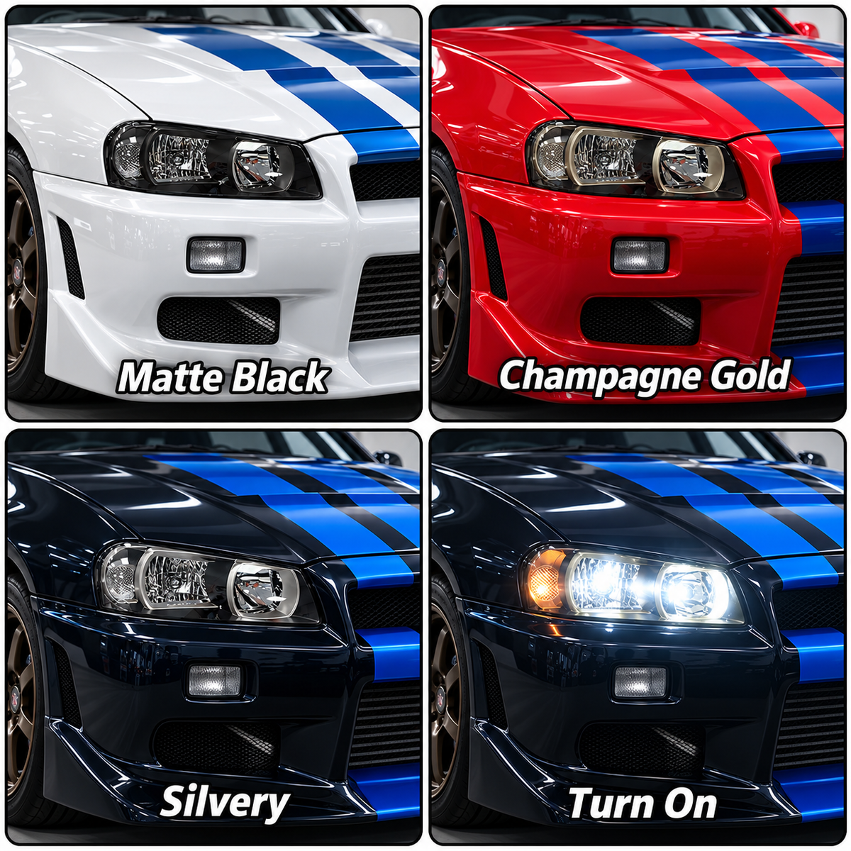 Japan Made LED Headlights for Nissan Skyline R34 GTR GTT