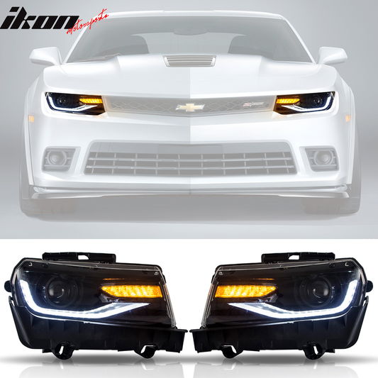 2014-2015 Chevrolet Camaro 6th Gen Style Projector DRL LED Headlights