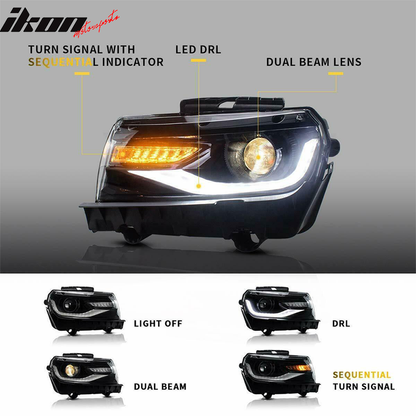 2014-2015 Chevy Camaro 5TH to 6TH Gen 16+ ZL1 Bumper LED DRL Headlamps