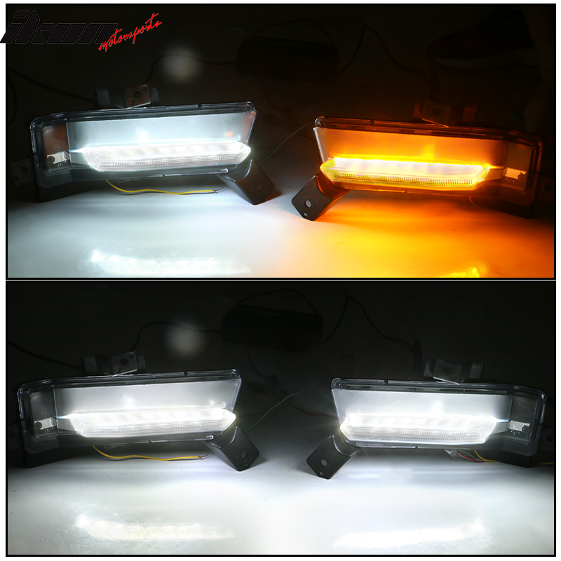 2016-2018 Chevy Camaro SS Fog Lights w/ Amber Truning Signal ABS PC