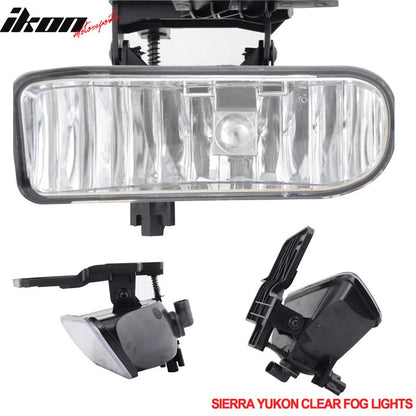6000K Hid Fits 99-02 Sierra 00-06 Yukon Xl 2500 Clear Fog Lights+Bulbs