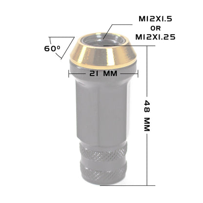 Godspeed GR48 Steel Lug Nuts M12X1.25 With Spin Washer