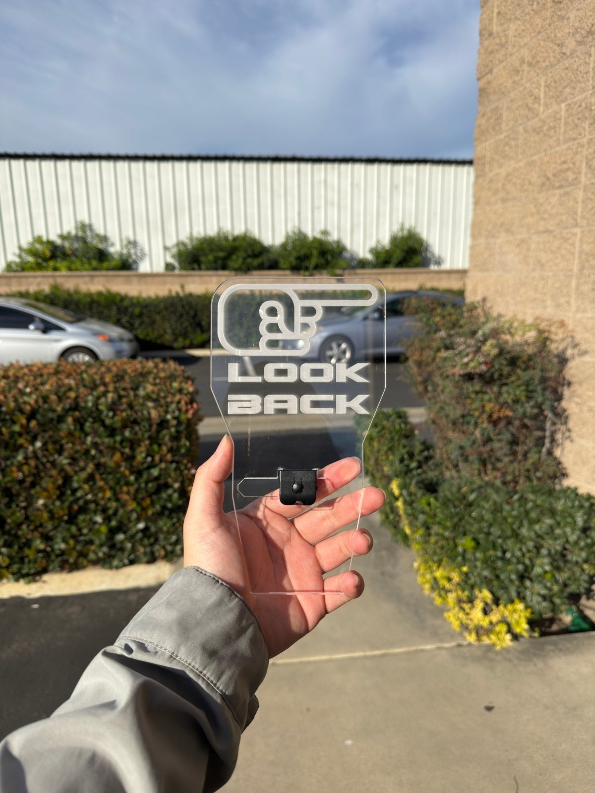 "Look Up" or "Look Back" Cup Holder Sign
