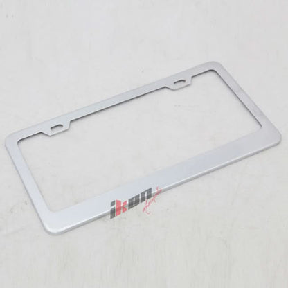 2PC Chrome Steel License Plate Frame + Screw Cap Car Truck Van SUV