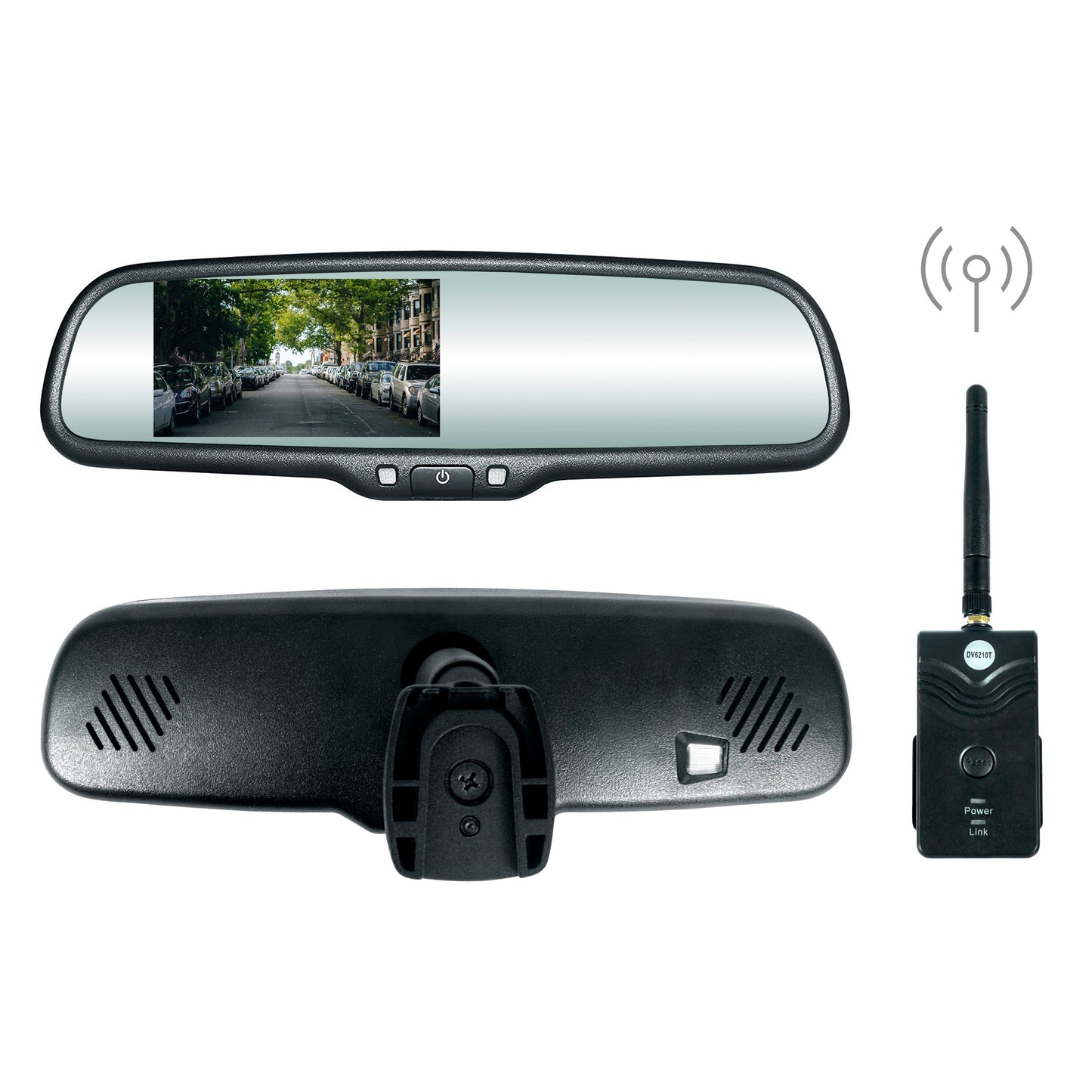Master Tailgaters 10.5" Rear View Mirror with 4.3" LCD Screen and Wireless Transmitter | Rearview Universal Fit | Auto Adjusting Brightness LCD | Anti Glare | Full Mirror Replacement