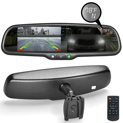 Master Tailgaters 10.5" Rear View Mirror with 4.3" LCD Screen + Dimming + Adjustable Guide Lines + Compass & Temperature