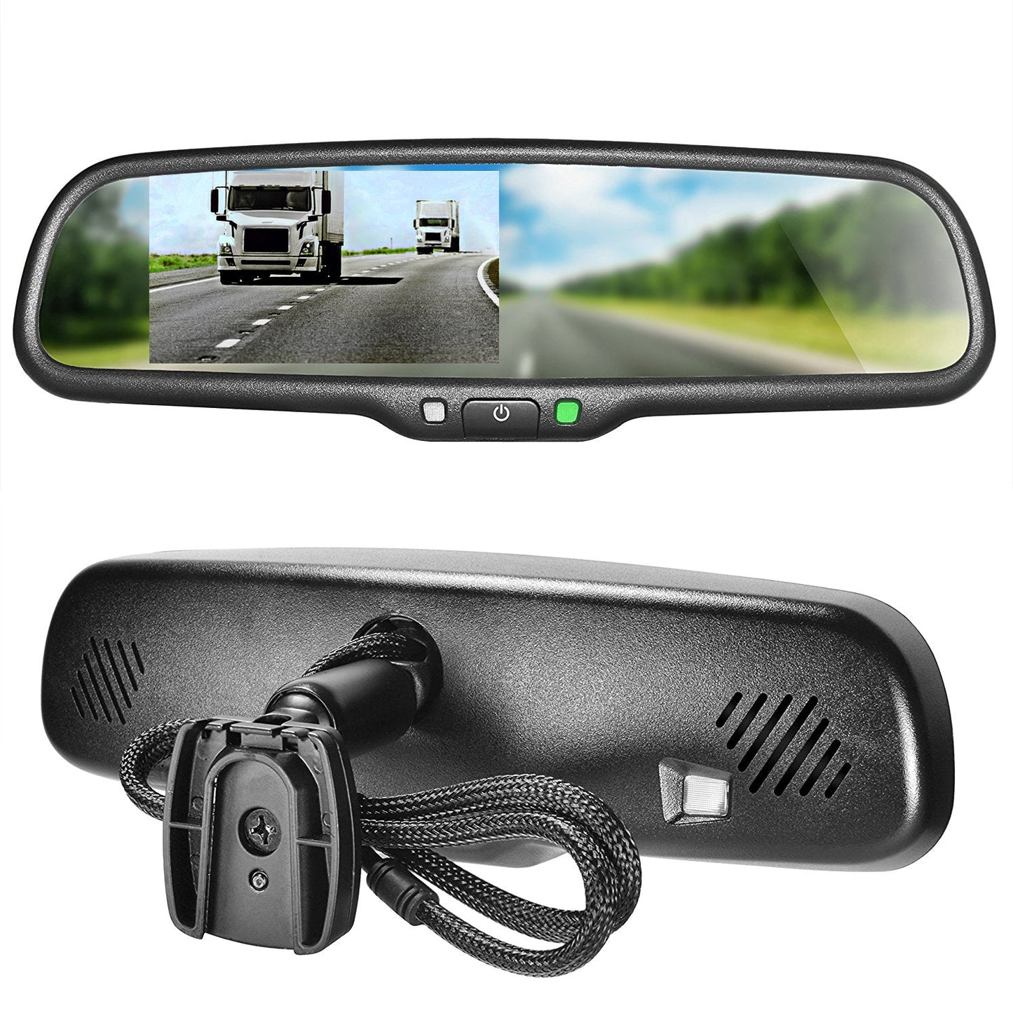 Master Tailgaters 10.5" Rear View Mirror with 4.3" LCD Screen | Rearview Universal Fit Mount | Auto Adjusting Brightness LCD | Anti Glare | Full Original Mirror Replacement | Easy to Install