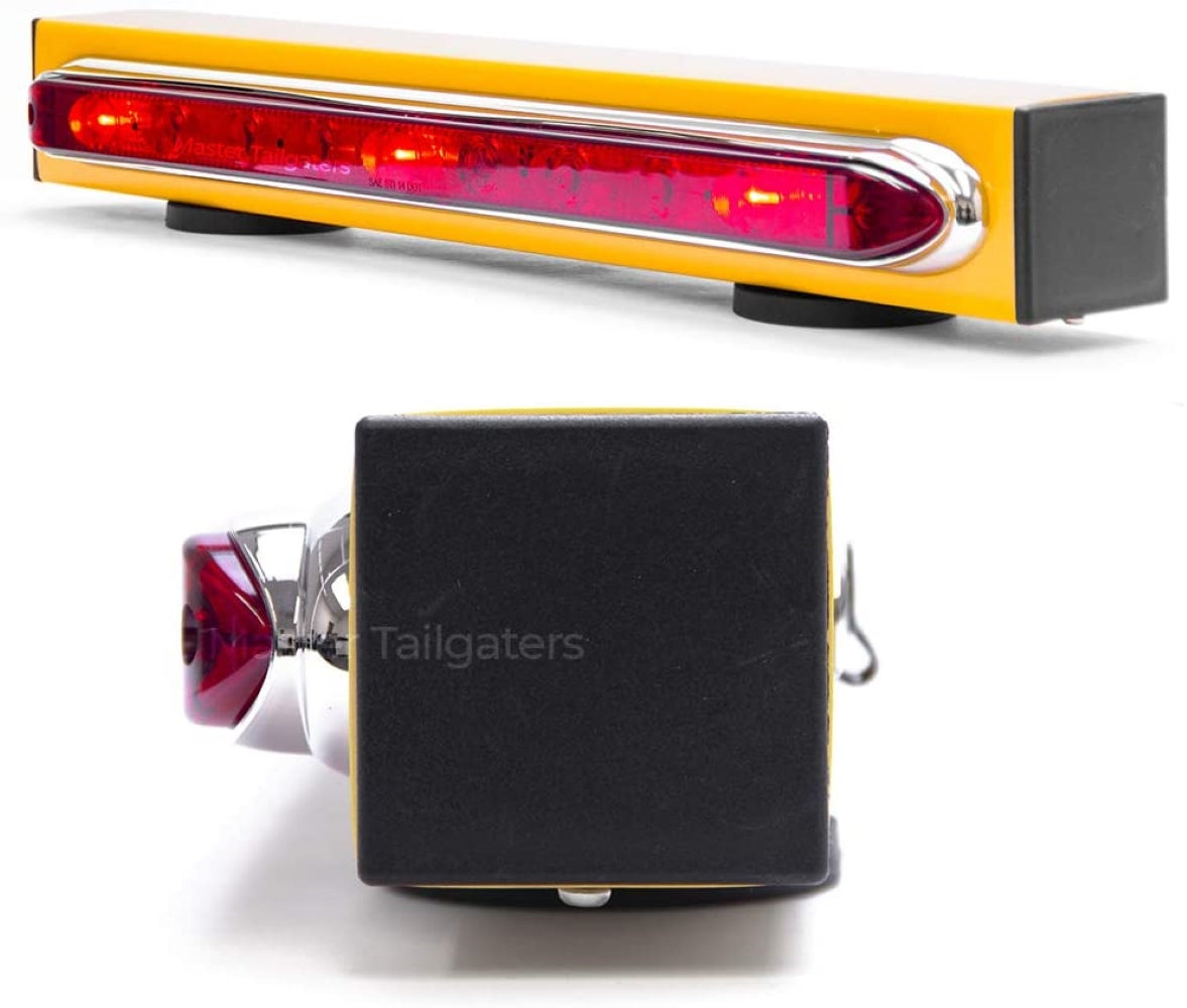 Master Tailgater's 19" Wireless Magnetic Tow Light Bar | 48 Foot Range | Ultra Bright LED | 4 Pin Round, 4 Pin Flat, or 7 Pin RV Hitch Transmitter