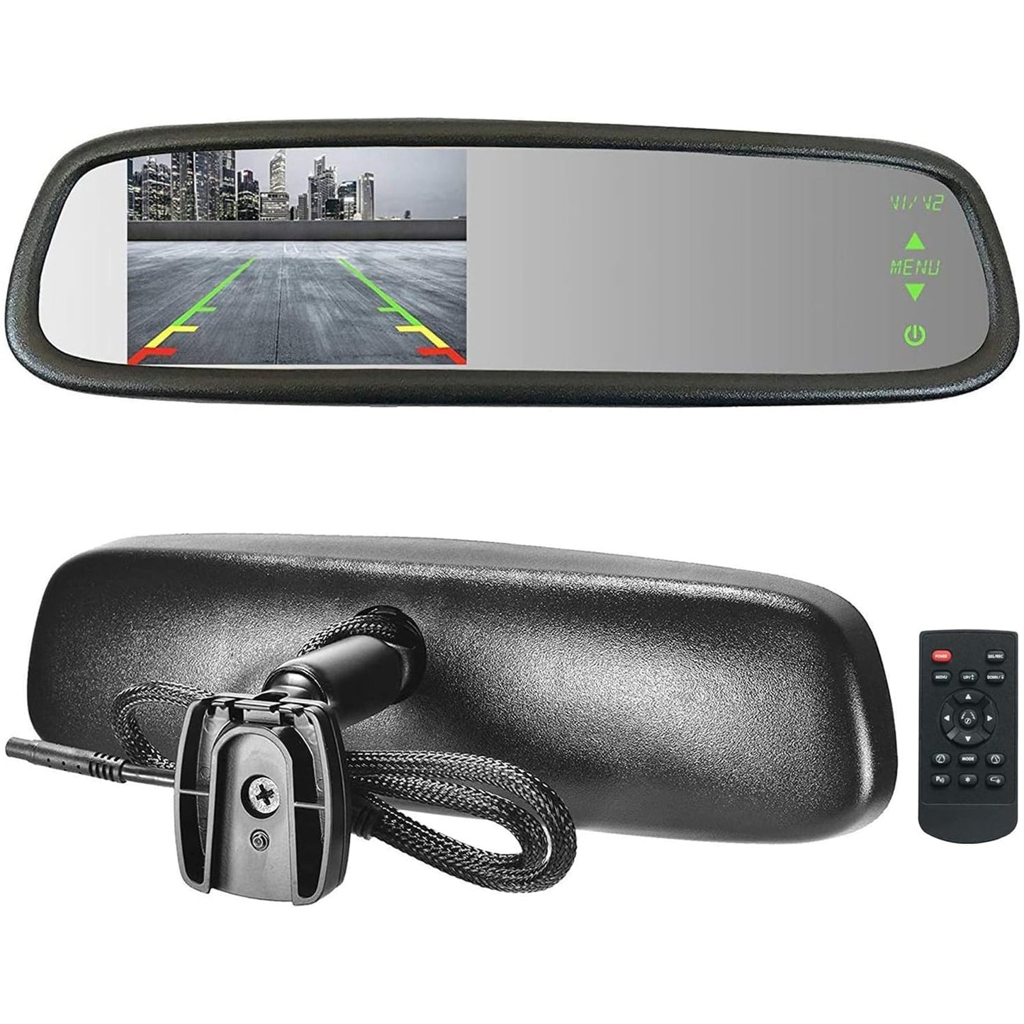 Master Tailgaters 10.5" Rear View Mirror with 4.3" LCD Screen | Ultra High Brightness | Rearview Universal Fit | Auto Adjusting Brightness LCD | Anti Glare | Full Mirror Replacement