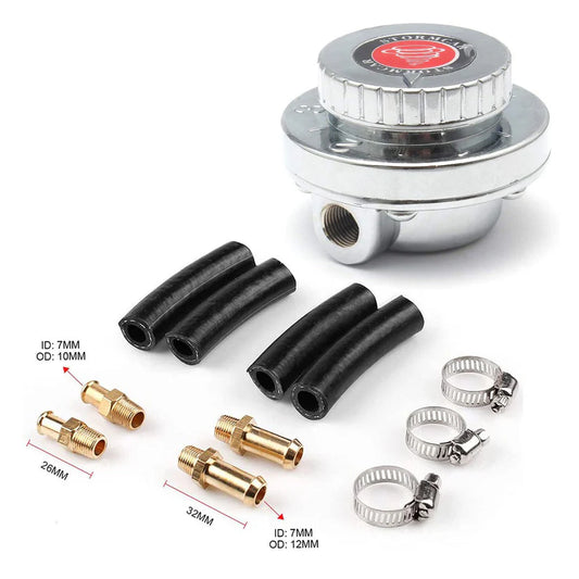 BULL BOOST PERFORMANCE Universal Adjustable Manual Fuel Pressure Regulator for Carbureted Engines