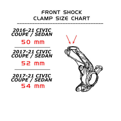 GODSPEED Honda Civic Si (FC/FK) 2016-21 Mono-Air Strut Lowering Kits