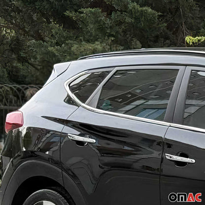 2016-2021 Hyundai Tucson Window Molding Trim Streamer Stainless Steel Silver 6 Pcs