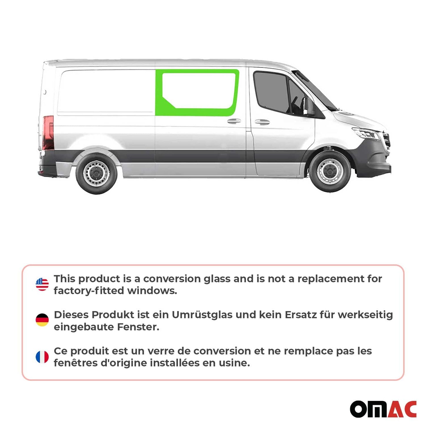 2006-2018 Mercedes Sprinter W906 Window Glass Fit Kit Right Sliding Fixed Door L2 L3 L4