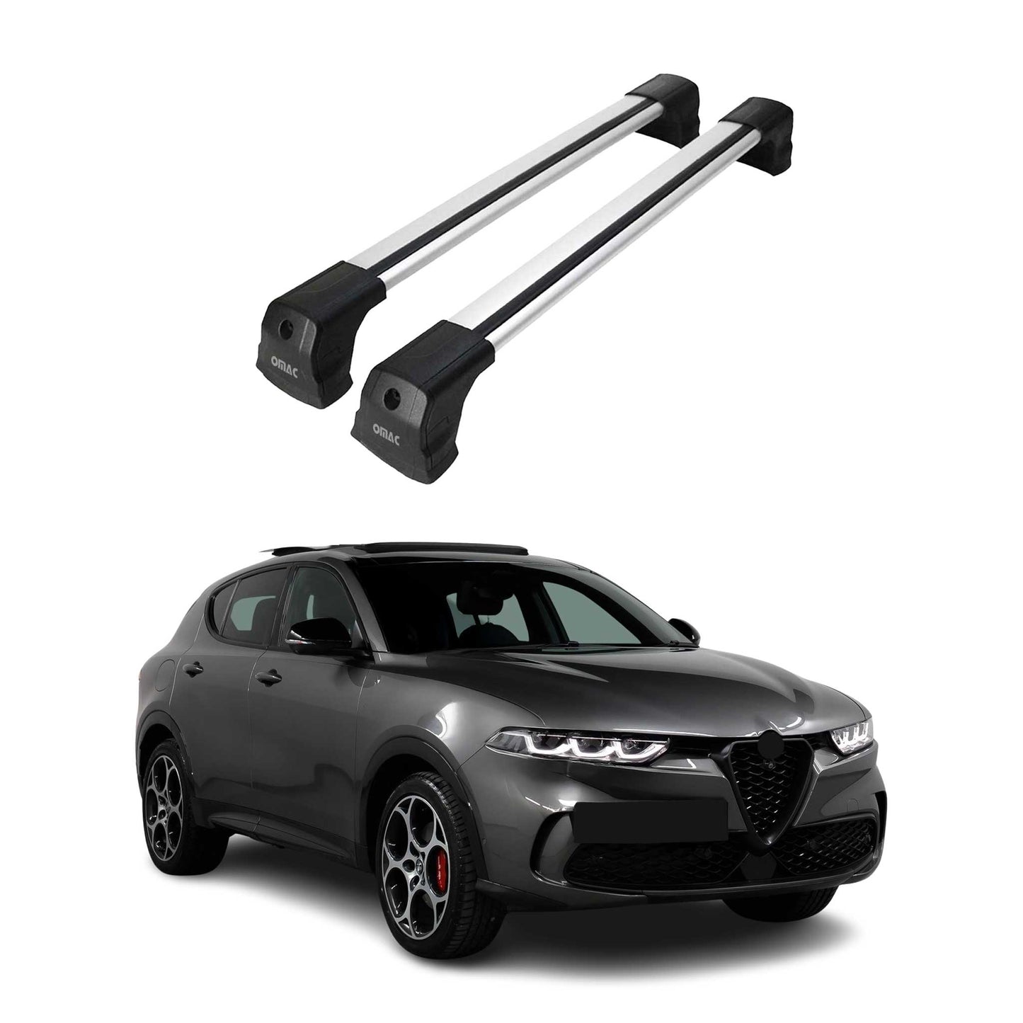 2023-2026 Alfa Romeo Tonale Roof Rack Cross Bars Silver
