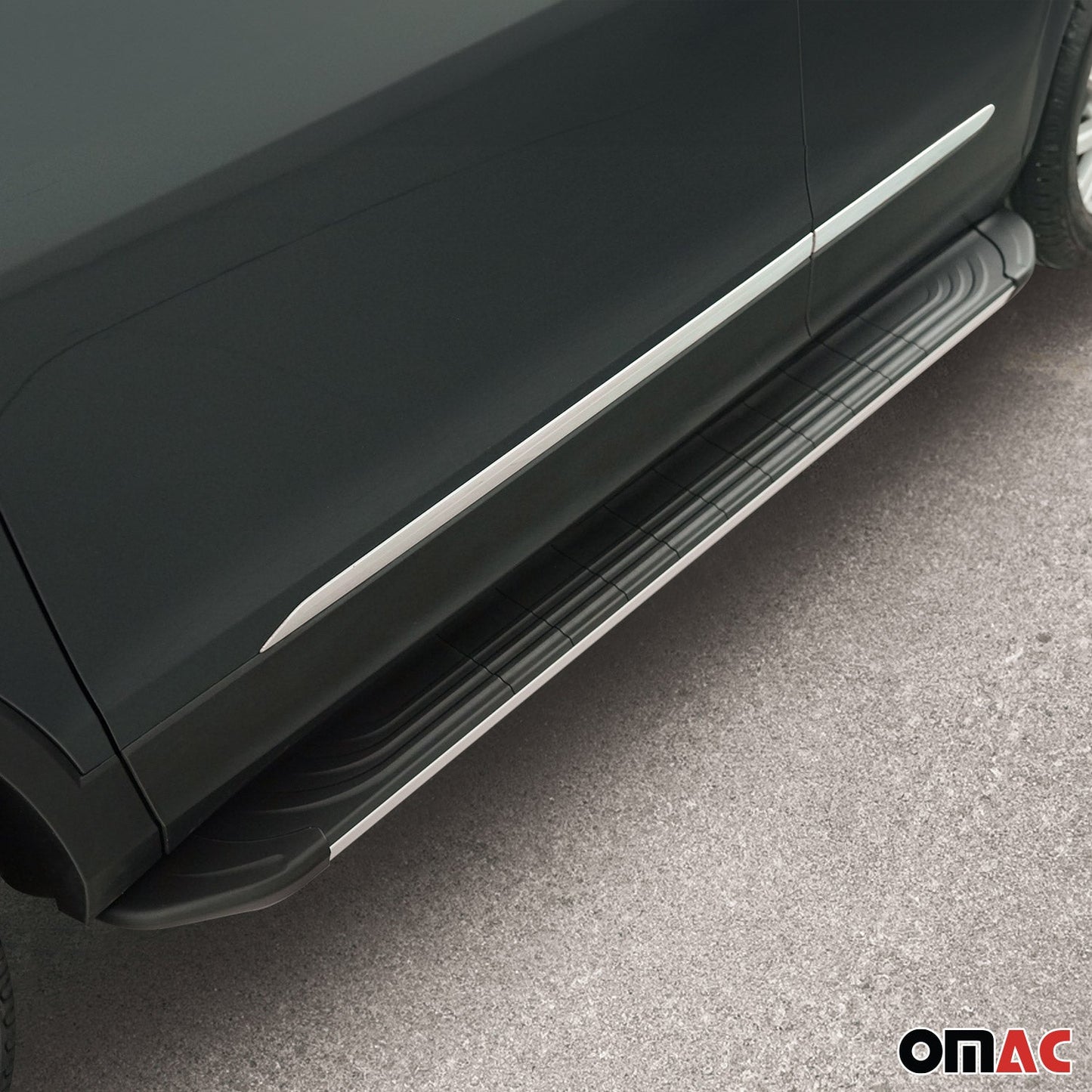 2009-2015 Honda Pilot Running Boards Side Steps Silver & Black