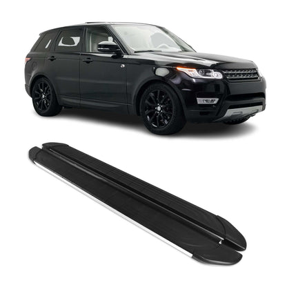 2014-2022 Land Rover Range Rover Sport Running Boards Side Steps Silver & Black