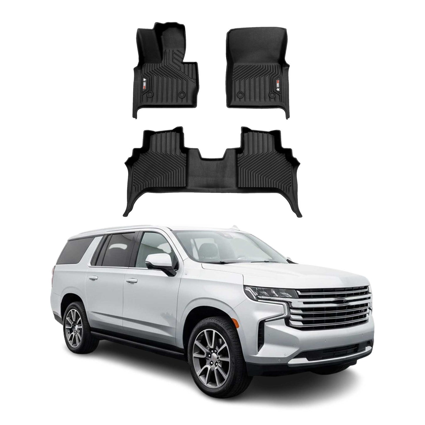 2021-2026 Chevrolet Suburban Premium Floor Mats Liners Second Row Rear